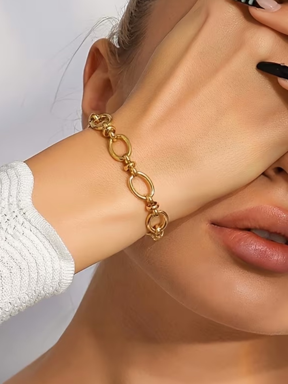 Stainless steel gold chain bracelet